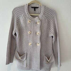 BCBGMaxAzria Cream Double-Breasted Cardigan